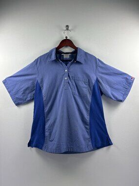 Waffle House Uniform Shirt Women's XL Blue Colorblock Work Shirt